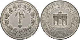 Haus Österreich. Franz I., Kaiser von Österreich 1804-1835 
Zinnmedaille 1814 von Pfeuffer, auf den Wiener Kongress. Siegesgöttin mit Kranz und Palmw...