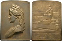 Haus Österreich. Franz Josef I., Kaiser von Österreich 1848-1916 
Bronzeplakette 1907 von R. Neuberger, auf die Enthüllung des Kaiserin-Elisabeth-Den...