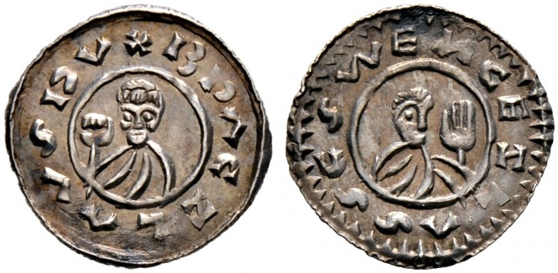 Böhmen, Mähren und Erzgebirge. Bretislav I. 1037-1055, Fürst von Böhmen 
Denar ...