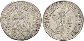 Salzburg, Erzbistum. Guidobald von Thun und Hohenstein 1654-1668 
Taler 1655. Zöttl 1793, Probszt 1472, Dav. 3505. -Walzenprägung-
sehr schön