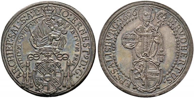 Salzburg, Erzbistum. Johann Ernst von Thun und Hohenstein 1687-1709 
Taler 1696...