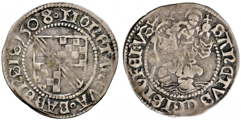 Baden-Baden. Christoph I. 1475-1527 
Schilling 1508. Quadrierter Wappenschild B...