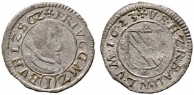 Baden-Durlach. Friedrich V. 1622-1659 
Kreuzer 1623. Mit Porträt. Wiel. 553ff var.
leichte Prägeschwäche in den Zentren, vorzüglich