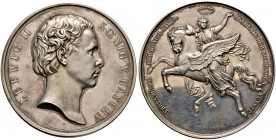 Bayern. Ludwig II. 1864-1886 
Silberne Prämienmedaille o.J. (1906; ausgegeben ab 1864) von A. Stanger, der Königlich Bayerischen Akademie der Bildend...
