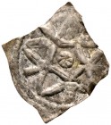 Bodenseeraum/Oberschwaben/Nordschweiz. 
Vierzipfeliger Pfennig um 1165/75. Fünfzackiger Stern (Pentagramm) mit einer Rosette in der Mitte und kleinen...