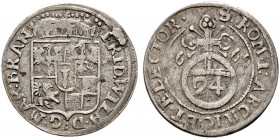 Brandenburg-Preußen. Friedrich Wilhelm 1640-1688 
Groschen 1669 -Berlin-. Ohne Münzzeichen I-L(!). v.Schr. - vgl. 1089ff (alle mit Münzzeichen), Neum...