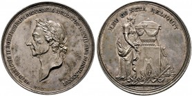 Brandenburg-Preußen. Friedrich II. 1740-1786 
Silbermedaille 1786 von G. Stierle, auf seinen Tod. Belorbeerte Büste nach links / Trauernde Berolina n...