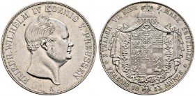 Brandenburg-Preußen. Friedrich Wilhelm IV. 1840-1861 
Doppelter Vereinstaler 1853 A. AKS 70, J. 82, Thun 259, Kahnt 383.
seltener Jahrgang, minimale...