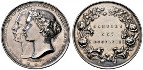 Brandenburg-Preußen. Friedrich Wilhelm IV. 1840-1861 
Silbermedaille 1858 von L.C. Wyon, auf die Vermählung von Prinz Friedrich Wilhelm mit Victoria,...