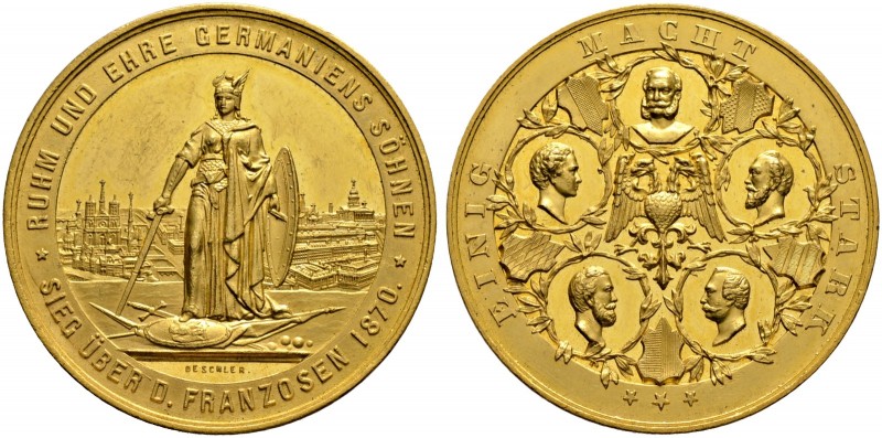 Brandenburg-Preußen. Wilhelm I. 1861-1888 
Goldmedaille 1870 von G. Deschler, a...