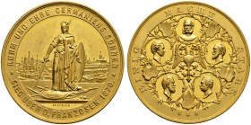 Brandenburg-Preußen. Wilhelm I. 1861-1888 
Goldmedaille 1870 von G. Deschler, auf den Beitritt der süddeutschen Staaten zum Norddeutschen Bund und de...