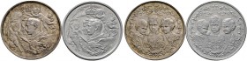 Brandenburg-Preußen. Wilhelm II. 1888-1918 
2 tlg. Set, bestehend aus: Silbermedaille 1889 von Oertel, auf die Kaiserliche Familie. Zwei Putti halten...