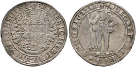 Braunschweig-Wolfenbüttel. Friedrich Ulrich 1613-1634 
Taler 1623 -Clausthal oder Goslar-. Wilder Mann. Welter 1057B, Dav. 6303.
minimale Randfehler...