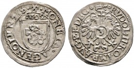 Hagenau, Stadt. 
Groschen 1602. Mit Titulatur Kaiser Rudolf II. E.u.L. 23 var., Slg. Voltz 208.
minimaler Stempelfehler auf dem Avers, sehr schön-vo...