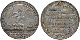 Hohenlohe-Waldenburg-Schillingsfürst. Philipp Ernst 1744-1750 
Silberabschlag vom Doppeldukat 1744 -Nürnberg-. Auf seine und seiner Vettern (Carl Phi...