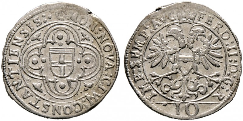 Konstanz, Stadt. 
10 Kreuzer o.J. Mit Titulatur Kaiser Ferdinand II. Variante m...