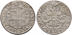 Konstanz, Stadt. 
12 Kreuzer (Dreibätzner) 1626. Stadtschild zwischen der geteilten Jahreszahl / Gekrönter Doppeladler mit Brustschild sowie Titulatu...