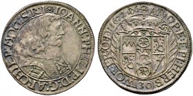 Mainz, Erzbistum. Johann Philipp von Schönborn 1647-1673 
1/2 Sortengulden zu 30 Kreuzer 1672 -Mainz-. Münz­meister Matthias Fischer. Slg. Walther 33...