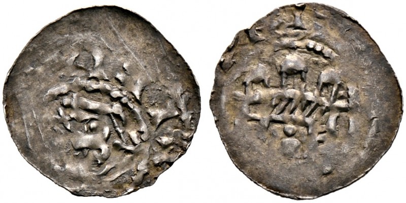 Nürnberg, Reichsmünzstätte. Heinrich IV. 1056-1106 
Pfennig. Ähnlich wie vorher...