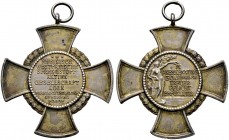 Nürnberg, Stadt. 
Tragbare, kreuzförmig gestaltete silberne Prämienmedaille o.J. (um 1910) von L.Chr. Lauer, der Rheinisch-Westfälischen-Sprengstoff ...