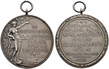 Nürnberg, Stadt. 
Tragbare, silberne Prämienmedaille o.J. (um 1910) von L.Chr. Lauer, der Rheinisch-Westfälischen- Sprengstoff AG (RWS) - für 20-jähr...