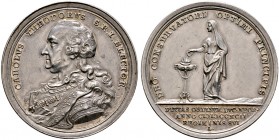 Pfalz, Kurlinie. Karl Theodor 1742-1799 
Silbermedaille 1792 von J. Scheufel (unsigniert). Huldigung der pfalz-neuburgischen Landstände auf sein 50-j...