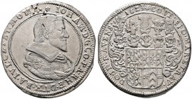 Pfalz-Zweibrücken. Johann II. 1604-1635 
Taler 1623 -Zweibrücken-. Brustbild im Harnisch nach rechts / Fünffach behelmter Wappenschild. Mit spiegelve...