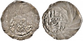 Regensburg, königliche Münzstätte. Heinrich IV. als König 1056-1084, (Kaiser bis 1106) 
Denar (zusammen mit Bischof Gebhard III.) Typ 3 ab ca. 1058. ...