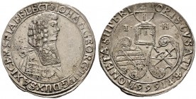 Sachsen-Albertinische Linie. Johann Georg II. 1656-1680 
1/3 Taler 1666 -Dresden-. Prägung für die Oberlausitz. Clauss/Kahnt 448, Slg. Mers. 2733, Ko...