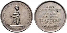 Sachsen-Albertinische Linie. Friedrich August III. 1763-1806 
Kleine Silbermedaille o.J. (um 1810) unsigniert, des Impfinstituts Dr. Fr.W. Hirt zu ZI...