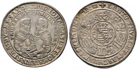 Sachsen-Alt-Gotha (Coburg-Eisenach). Johann Casimir und Johann Ernst 1572-1633 
Taler 1607 -Saalfeld-. KOR 112b, Slg. Mers. -, Schnee 185, Dav. 7426,...