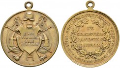 Schlesien-Lauban, Stadt. 
Tragbare Bronzemedaille 1904 unsigniert, auf den. 4. Kreisverbandstag Lauban und das 25-jährige Jubiläum der Freiwilligen F...