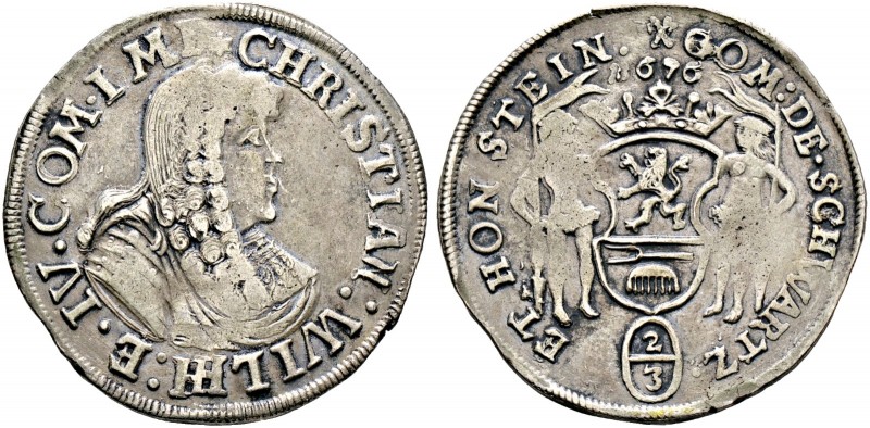 Schwarzburg-Sondershausen. Christian Wilhelm I. 1666-1721 
Gulden zu 2/3 Taler ...