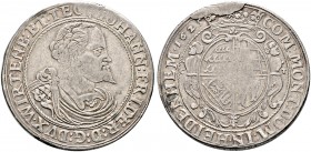 Württemberg. Johann Friedrich 1608-1628 
Taler 1625 -Christophstal-. Ähnlich wie vorher, jedoch auf der Rückseite seitlich der Meerfräulein C-T, unte...