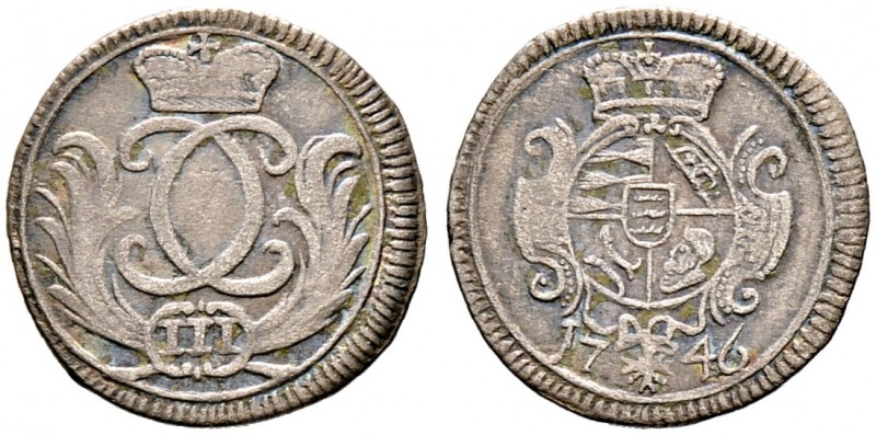 Württemberg. Karl Eugen 1744-1793 
3 Kreuzer 1746. Mit Monogramm (ohne Stern da...