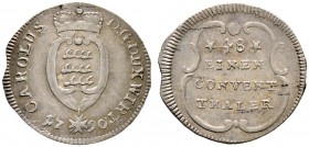Württemberg. Karl Eugen 1744-1793 
3 Kreuzer 1790. KR 427.1, Ebner 276. -Walzenprägung-
winziges Zainende, vorzüglich