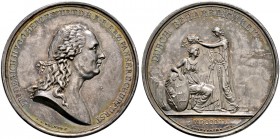 Württemberg. Friedrich II./I. 1797-1806-1816 
Silbermedaille 1803 von J.L. Wagner, auf die Erhebung Württembergs zum Kurfürstentum. Büste mit langen ...