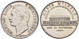 Württemberg. Wilhelm I. 1816-1864 
Gulden 1844. Auf den Münzbesuch. Originalprägung mit Randschrift und "DIETELBACH". KR 97, AKS 124, J. 76. Auflage:...