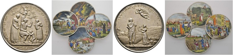 Württemberg. Wilhelm I. 1816-1864 
Silberne Steckmedaille 1817 von J.T. Stettne...