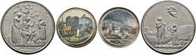 Württemberg. Wilhelm I. 1816-1864 
Zinn-Steckmedaille 1817 von J.T. Stettner, auf die überstandene Hungersnot und den Erntesegen. Wie vorher. Mit kom...
