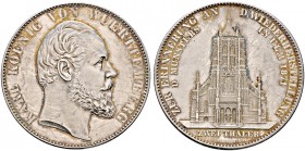 Württemberg. Karl 1864-1891 
"Doppeltaler" 1871. Ulmer Münster. KR 16a, AKS 131, J. 87, Thun 442, Kahnt 595. 37,20 g
feine Patina, kleine Kratzer, g...