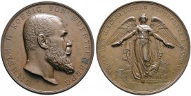 Württemberg. Wilhelm II. 1891-1918 
Bronzene Prämienmedaille o.J. (verliehen von 1903/04?-1914) von K. Schwenzer, der Technischen Hochschule. Büste d...