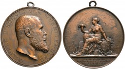Württemberg. Wilhelm II. 1891-1918 
Große landwirtschaftliche Prämienmedaille in Bronze o.J. von K. Schwenzer. Kopf nach rechts / Nach links sitzende...