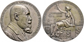 Württemberg. Wilhelm II. 1891-1918 
Versilberte, bronzene Prämienmedaille (2. Preis) 1911 von Mayer und Wilhelm, der Deutschen Ausstellung für Bäcker...