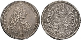 Württemberg-Öls. Karl Friedrich 1704-1744 
Taler 1716 -Öls-. Brustbild im Harnisch nach rechts / Sechsfach behelmter Wappenschild. Raff 157, Ebner 19...