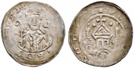 Würzburg-Bistum. Gottfried von Spitzenstein-Helfenstein 1186-1190 
Pfennig vor März 1187. [GODE]FRDV[S EP]IS N[TV]. Mitriertes Brustbild in Kasel von...
