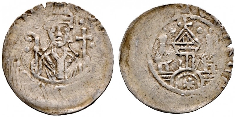 Würzburg-Bistum. Gottfried von Spitzenstein-Helfenstein 1186-1190 
Pfennig vor ...