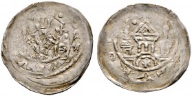 Würzburg-Bistum. Gottfried von Spitzenstein-Helfenstein 1186-1190 
Pfennig vor März 1187. Wie vorher, jedoch von leicht abweichenden Stempeln (schmal...