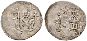 Würzburg-Bistum. Gottfried von Spitzenstein-Helfenstein 1186-1190 
Pfennig vor März 1187. Wie vorher, jedoch von leicht abweichenden Stempeln. Ruß 15...