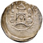 Würzburg-Bistum. Gottfried von Spitzenstein-Helfenstein 1186-1190 
(Einseitiger) Pfennig vor Frühjahr 1189. VVIRCEBVRGENSI. Dreitürmiges Gebäude: auf...